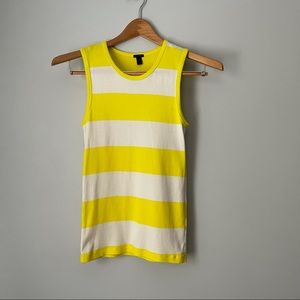 J Crew Creme and Yellow Striped Tank Size S